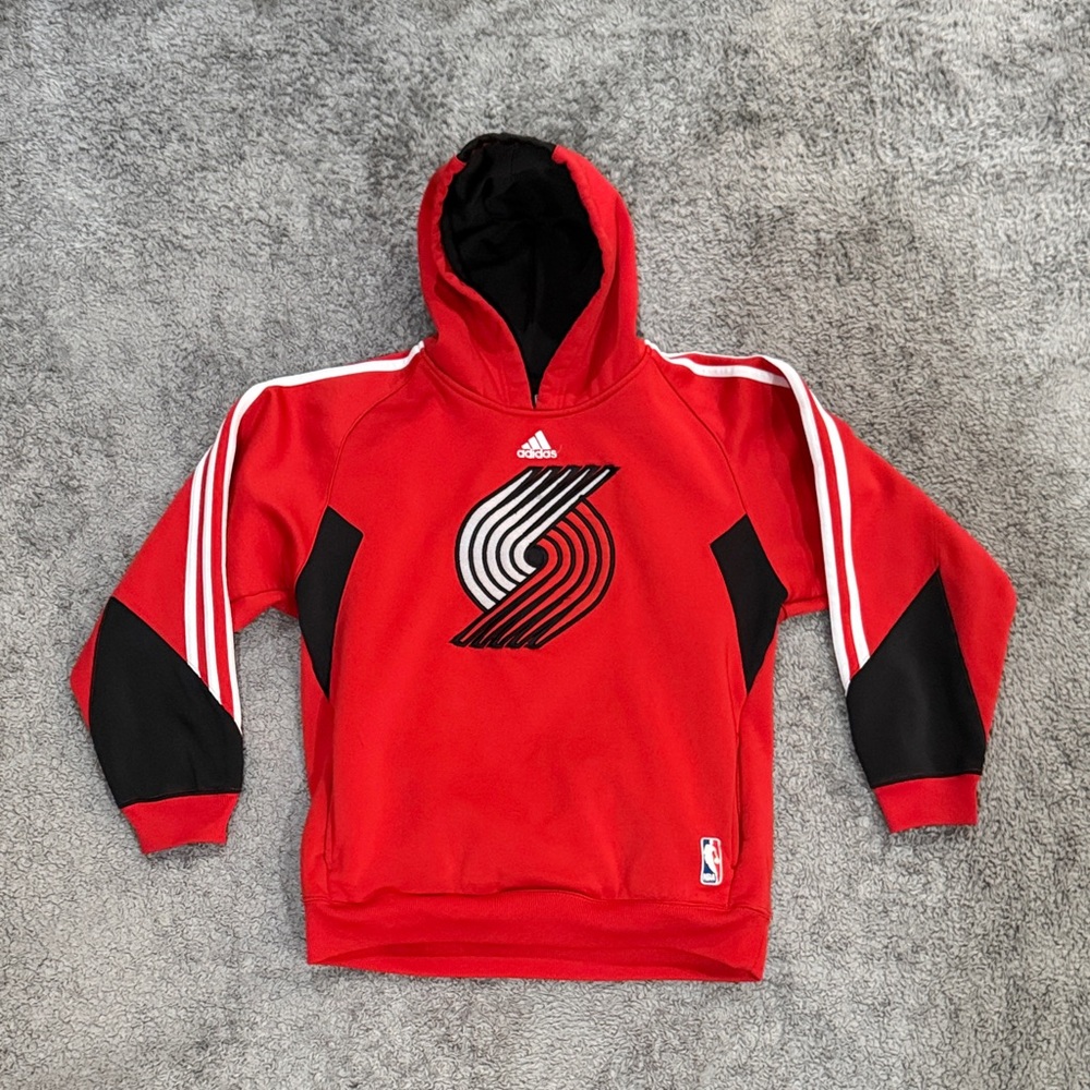 adidas Red and Black Kids Portland Trailblazers Hoodie